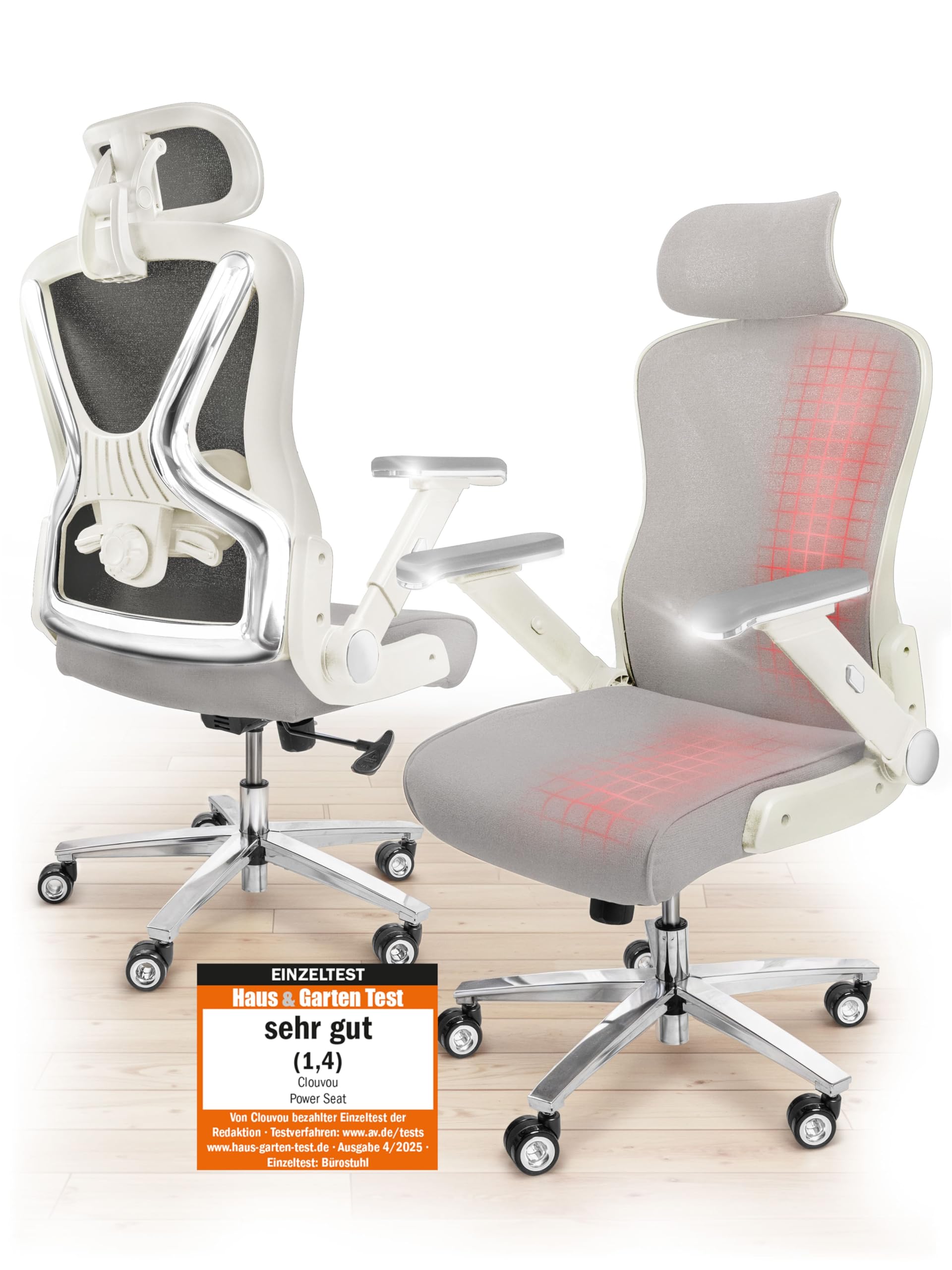CleverSeat Bürostuhl Ergonomisch [TESTSIEGER] Schreibtischstuhl 100% individuell einstellbar | Büro Stuhl & Gaming Stuhl | Computerstuhl Home Office Chair Ergonomic | Drehstuhl 150 kg