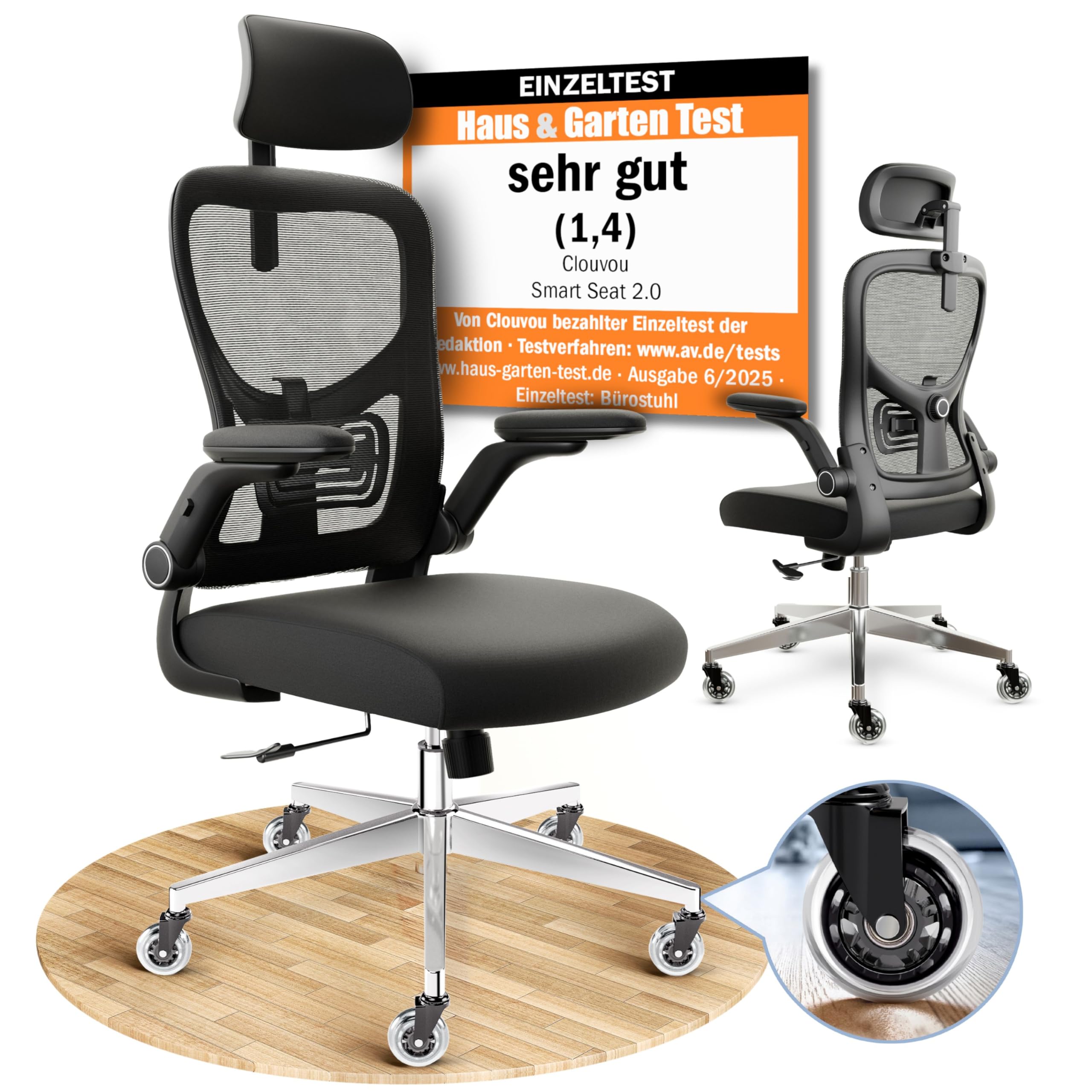 CleverSeat Bürostuhl Ergonomisch [TESTSIEGER] Schreibtischstuhl 100% individuell einstellbar | Büro Stuhl & Gaming Stuhl | Computerstuhl Home Office Chair Ergonomic | Drehstuhl 150 kg