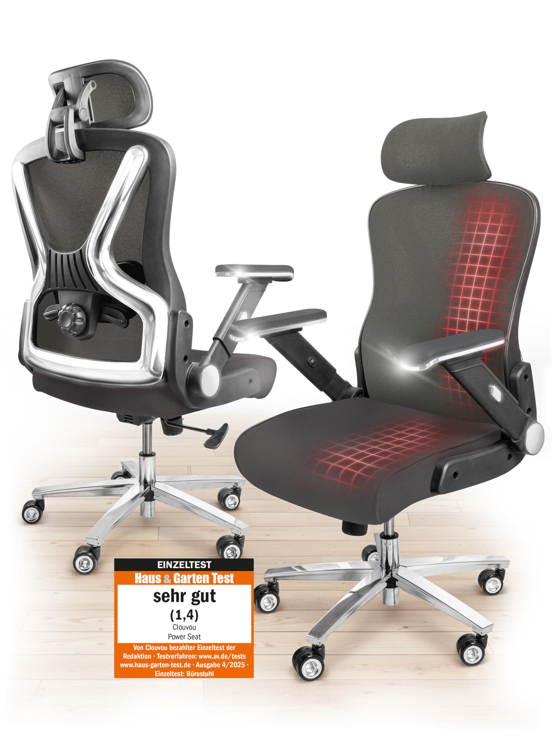CleverSeat Bürostuhl Ergonomisch [TESTSIEGER] Schreibtischstuhl 100% individuell einstellbar | Büro Stuhl & Gaming Stuhl | Computerstuhl Home Office Chair Ergonomic | Drehstuhl 150 kg