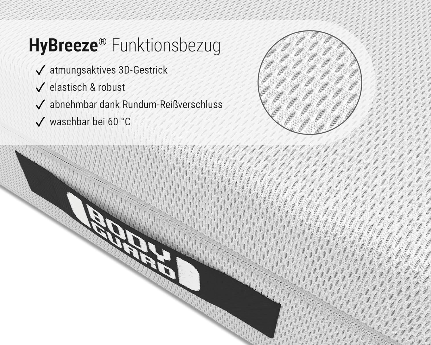 Bodyguard Schaumstoff Anti-Kartell-Matratze (mittelfest, 90x200 cm, 2in1 Härtegrade mittelfest & Fester, Bezug waschbar bis 60 Grad, Oeko-TEX® 100, Ergonomiemodule, QXSchaum)